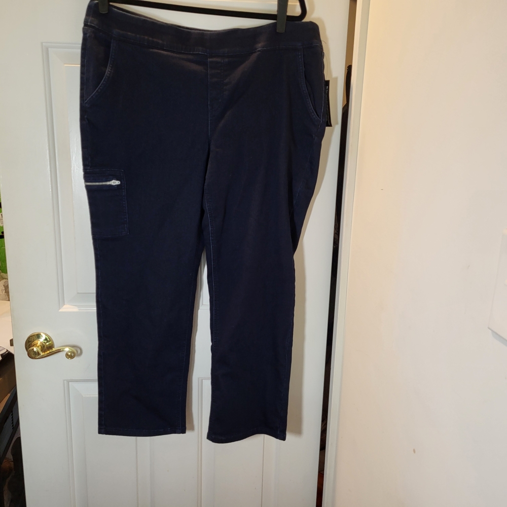 NEW Denim&Co Dark Blue Trousers XLP Size 18